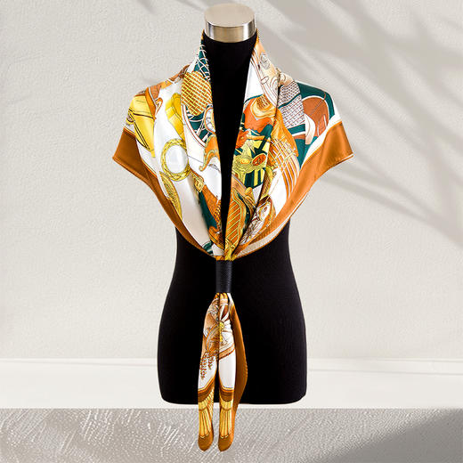 鑫缘 高档真丝素绉缎方巾 GD0008 商品图0