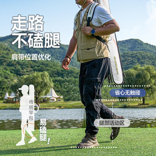 汉鼎新款PU竿包渔具包鱼竿包多功能钓鱼包防水大容量杆包收纳盒包 商品图3