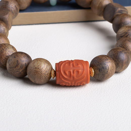xy0429沉香+南红福寿珠手串 商品图5