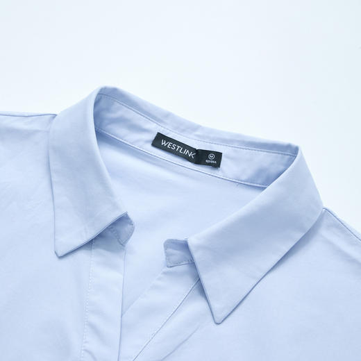 气质通勤百搭女式衬衫夏季灯笼袖收腰捏褶设计感短袖上衣V1450922 商品图5