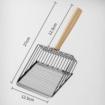 汪野君金属猫砂铲细孔镀铬网铲二合一膨润土豆腐猫砂猫咪用品铲屎神器 商品图2