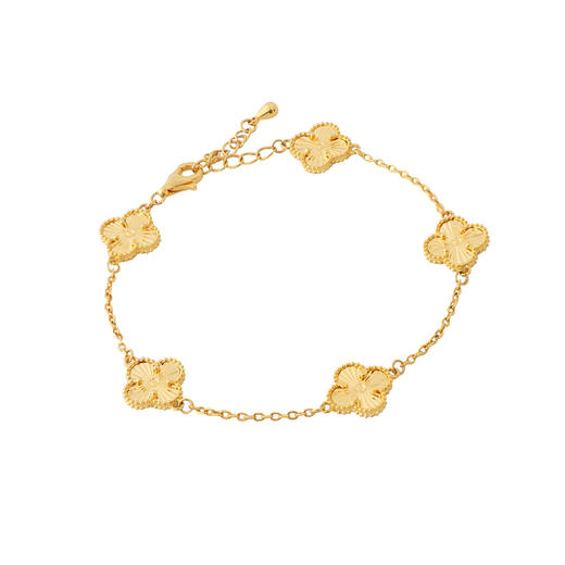 三彩2025新款【幸运系列】国风镀金车花四叶草手链女士通勤约会 商品图2