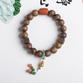 xy0429沉香+南红福寿珠手串