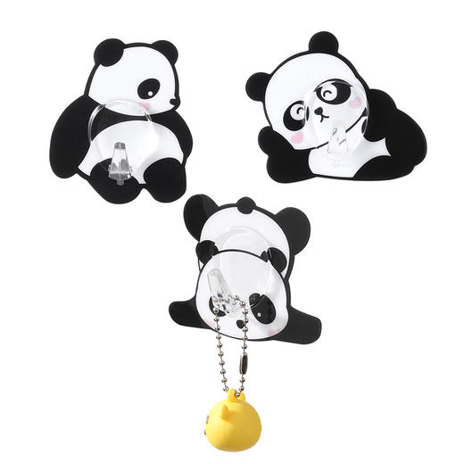 【批发】美丽雅熊猫无痕粘钩承重3KG厨房卫浴免打孔 3个/板 商品图1