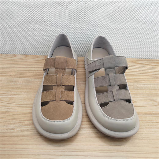 豪行夏季新款24268050真皮时尚平跟女鞋沙滩凉鞋皮鞋 商品图0