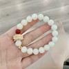 【白菩提红玛瑙莲花手串】敦煌福泽小众白玉菩提男女文玩手串 红玛瑙黄杨木莲花单圈手串 商品缩略图4