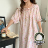 棉绸 女士夏季宽松舒适清凉透气带胸垫防凸固定杯睡裙家居服0213 商品缩略图3