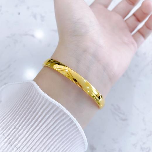 【限时克减150元】足金999.9 #超轻 【精品】空心固口超轻镜面金轮胎镯手镯（面宽约6.5-6.9mm）(AISZ00753-1)预售产品下单后不退款不退货不换货不补差价 商品图1