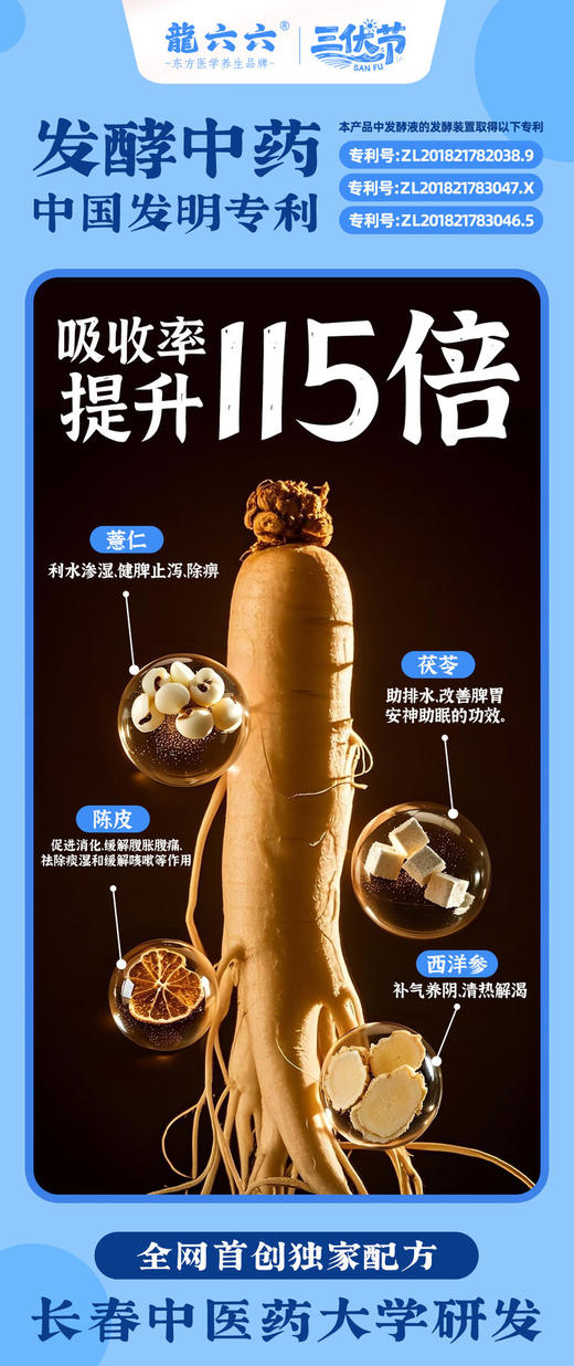 冬寎夏治❗长春中医药大学×龍六六强强联合！【龍六六无湿轻 · 三伏祛湿黄金期】💦10分钟即时体感→打通身体微循环 ✅国家发明专利→115倍高速吸收 ✅独创双参配方，双效祛湿🚫告别湿重虚胖｜ 商品图3