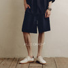 PLUS CRASH港风休闲极简设计轻薄透气亚麻短裤百搭复古夏季五分裤 商品缩略图1