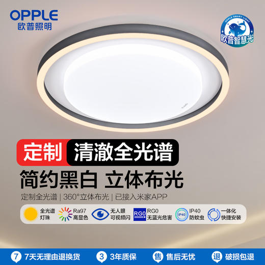 2件享95折🔥OPPLE欧普照明心莹卧室简约现代圆形线面吸顶灯 商品图0