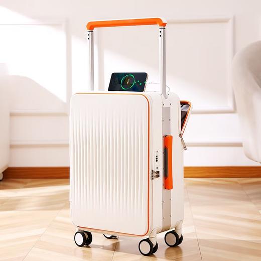 【新款】亚马逊同步上新火爆欧美时尚商务行李箱一半工作一半生活宽拉杆侧开20寸商务登机箱前置开口USB充电 商品图0