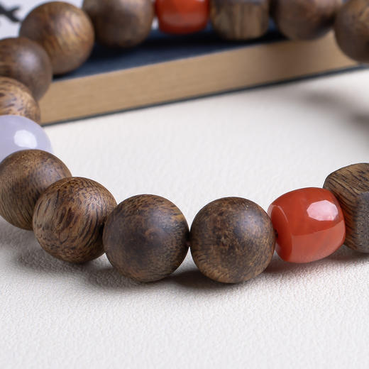 xy0435沉香+翡翠南红手串 商品图5