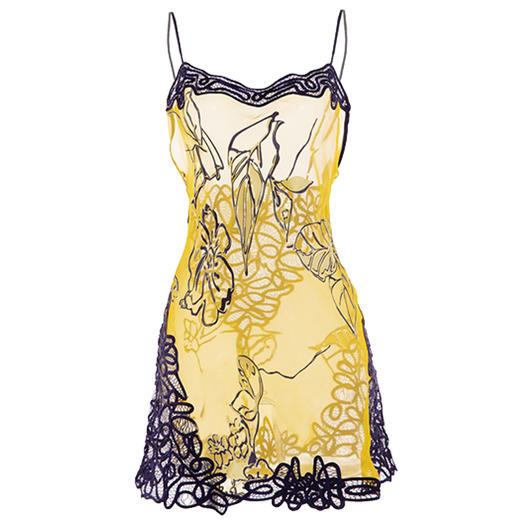 烂花绡轻盈微透手工镂空真丝盘花睡裙 DD2-1 商品图5