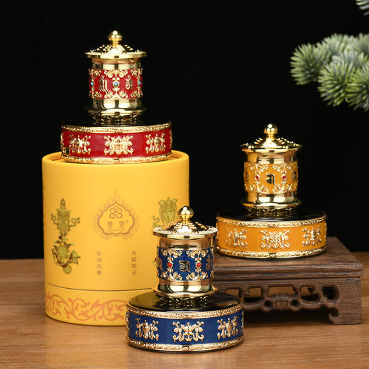 新款善界M3MINI款车载佛堂办公室太阳能八吉祥款转轮家用充电六字转筒办公桌面摆件 商品图5