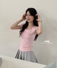 【YW】无忧购“清仓大促”韩系甜美百搭心机锁骨大U领辣妹短袖Y001（截单后3-5天发货) 商品缩略图5