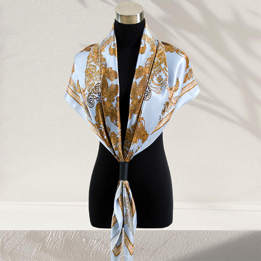 鑫缘 高档真丝素绉缎方巾 GD0008 商品图9