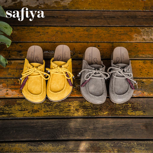 Safiya/索菲娅2025复古枫叶挂绳系带圆头百搭厚底休闲懒人勃肯拖SFD3110072 商品图5