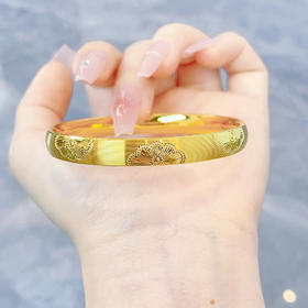 【限时克减150元】足金999 #超轻 5G黄金空心繁花花纹固口手镯（面宽约6.7--7.2mm）(BN5GSZ00017)预售产品下单后不退款不退货不换货不补差价