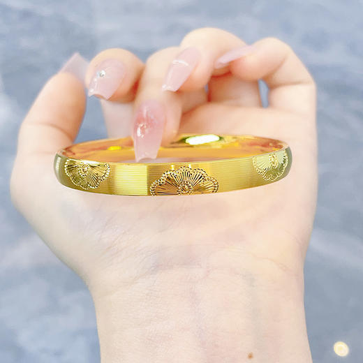 【限时克减150元】足金999 #超轻 5G黄金空心繁花花纹固口手镯（面宽约6.7--7.2mm）(BN5GSZ00017)预售产品下单后不退款不退货不换货不补差价 商品图0