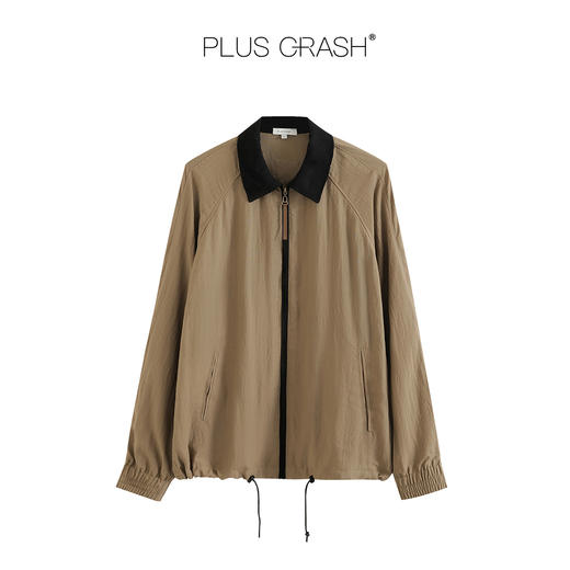 PLUS CRASH美式复古外套春秋新款拼色高级感工装C3翻领宽松夹克 商品图3