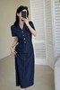 Le Malene 率性v领工装款牛仔连衣裙 20919 商品缩略图0