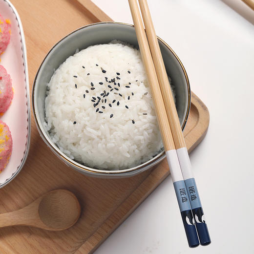 【批发】美丽雅筷子家用竹制2022新款熊猫印花防滑耐高温 5双/盒 商品图4