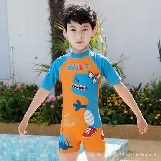 新款儿童卡通泳衣男童连体高弹力中大童游泳衣小童宝宝韩版男孩沙滩服蜘蛛侠泳衣 商品图2