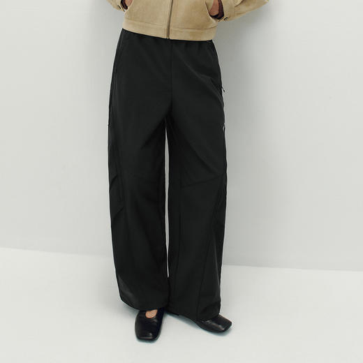 [商场同款]森马休闲裤女分割宽松阔腿裤2025秋季新款吸湿速干长裤 商品图2