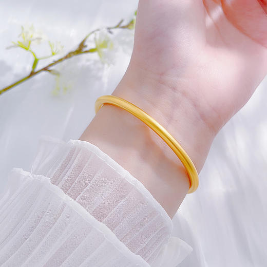 【限时克减150元】足金999 #电商超轻  #标重  古法空心素圈手镯（面宽约3.7-4.1mm）(AUGFSZ00001-6)预售产品下单后不退款不退货不换货不补差价 商品图2