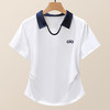 「自」全新升级【铂金会员109/天猫149/差价40】(40107)洛诗琳正肩polo领撞色T恤2025夏季新款设计感修身短袖上衣 商品缩略图0