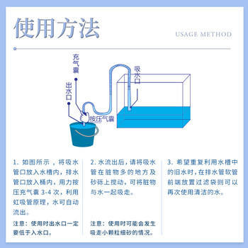 汉洋小鱼缸吸便器换水器吸鱼粪便神器吸管乌龟缸沉淀斗鱼屎吸污器中号 商品图0