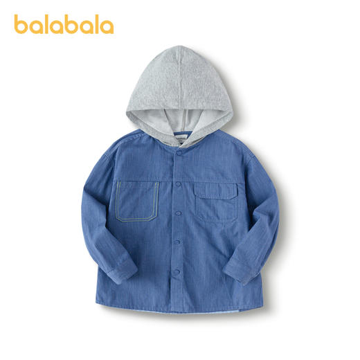 巴拉巴拉童装儿童外套格子宽松连帽上衣男童小童秋装户外休闲时尚 商品图4