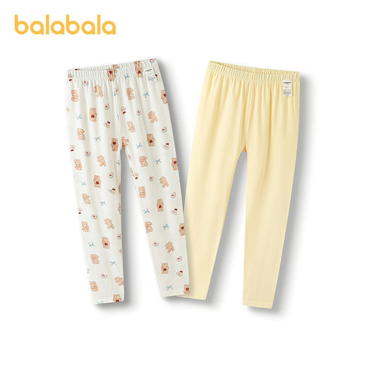 巴拉巴拉女保暖裤秋季新品儿童秋裤打底裤睡裤两条装 商品图4