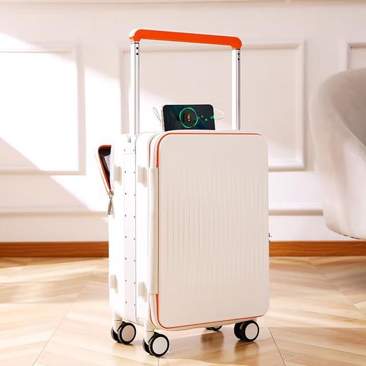 【新款】亚马逊同步上新火爆欧美时尚商务行李箱一半工作一半生活宽拉杆侧开20寸商务登机箱前置开口USB充电 商品图1