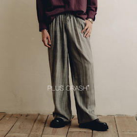 PLUS CRASH老钱风宽松百搭夏季莱赛尔亚麻休闲潮流薄款垂感长裤