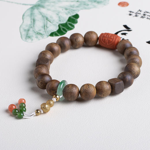 xy0429沉香+南红福寿珠手串 商品图2