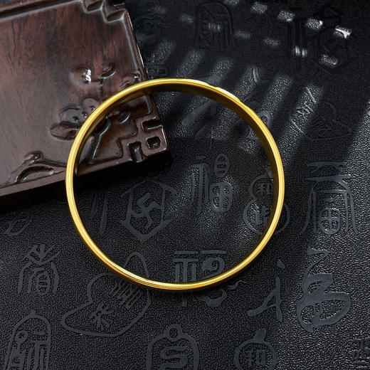 【限时克减150元】足金999.9 #超轻 古法空心固口手镯光圈轮胎素圈手镯（面宽约6.8-7.2mm，厚约3.1mm）(ANWGFSZ00862-1)(预售产品下单后不退款不退货不换货不补差价 商品图1