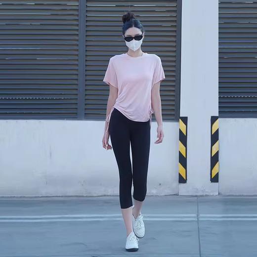 跃牌【周游世界系列】春夏新款瑜伽服女天丝桑蚕丝复古上衣弹力运动休闲短袖T恤TP0866 商品图4