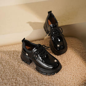 Westory2025年秋季厚底乐福鞋甜酷系带百搭深口单鞋S25CM76351