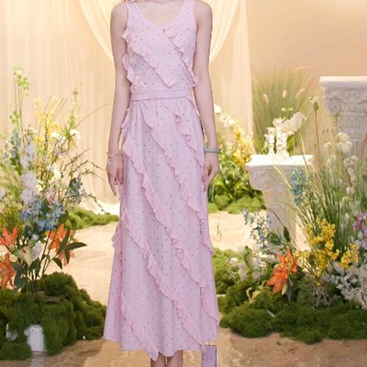 MAXRIENY25新款烫钻荷叶边重工设计感半裙(货号:MF86SK252) 商品图2