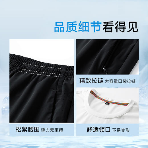 【超大码】【夏季套装】【DSK】大依优型大码冰丝短袖T恤短裤套装圆领时尚潮流宽松潮牌加肥加大上衣男士半袖 商品图4