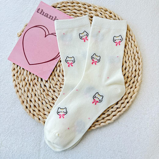 欢乐萌友JN-003可爱猫咪女款中袜纪念日百货门店同款163297460 商品图4