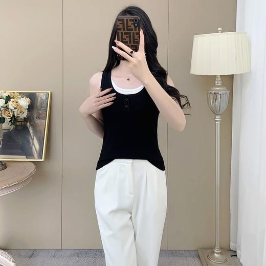 【99元2件】女士夏季假两件纽扣背心外穿吊带【FF25512】 商品图2