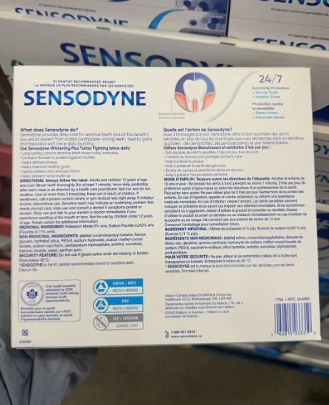 加拿大舒适达牙膏SENSODYNE美白护理牙龈防蛀牙（145ml*4）温哥华直邮 商品图1