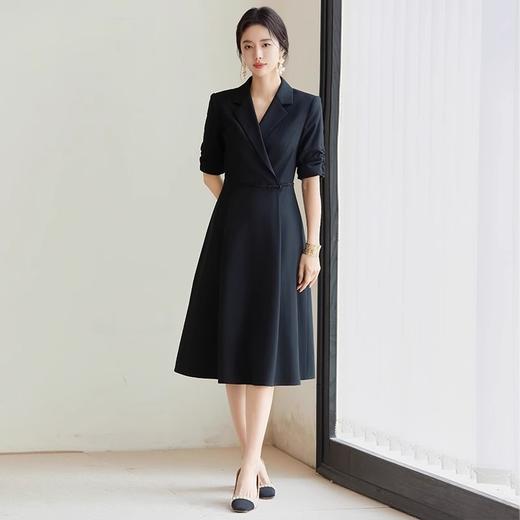 IWY/扶摇系列黑色短袖西装连衣裙女气质通勤职场商务正装套裙接待工作服FYQ655 商品图3