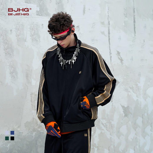 BJHG不计后果休闲运动男士外套秋季2025新款百搭拼接插肩袖夹克 商品图0