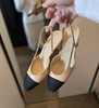 万年经典款  渠道货  经典Slingback粗跟凉鞋   双色单鞋露跟凉鞋 商品缩略图0