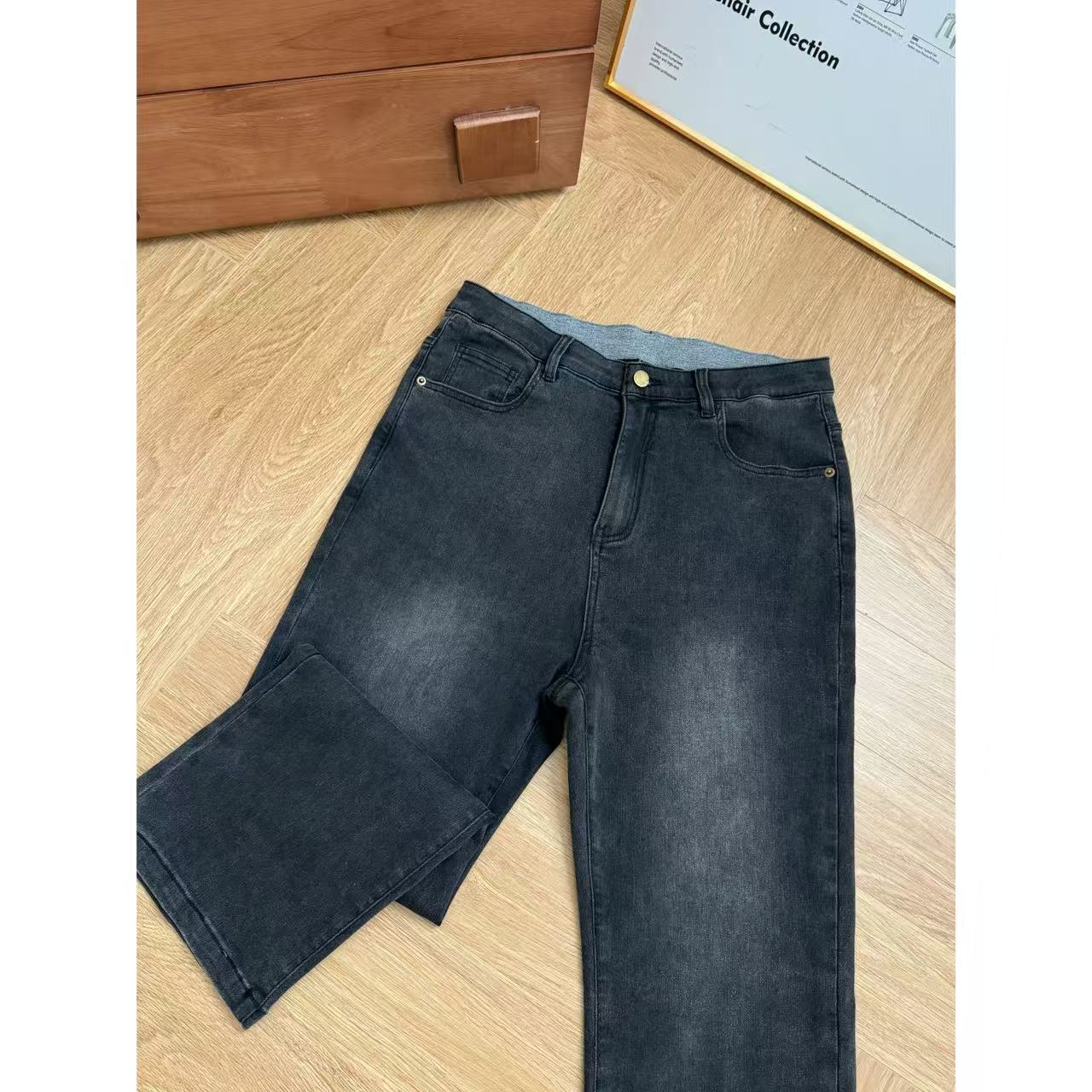 2025新品 佳佳同款【极简法则】高光磨白显瘦烟管裤牛仔带弹力时尚百搭好穿