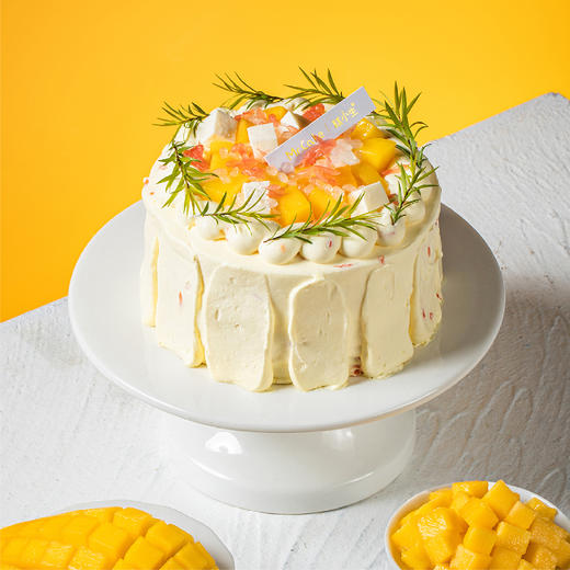 【老客户专享价】夏季新品上新-杨枝甘露纯动物奶油半糖蛋糕 商品图1